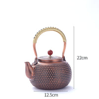Handmade Uncoated Copper Teapot for Boiling Water, Modern Minimalist Design