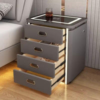 Smart Bedside Table Safe with Wireless Charging, Bluetooth Speaker, and Fingerprint Lock