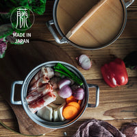 Hokuriku Aluminum Japanese-Style Ramen Noodle Pot with Double Handles, Sukiyaki Hot Pot