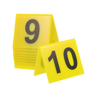 Crime Scene Evidence Marker Set - 10 Yellow Numbered Tent Cards for Haunted House & Escape Room Decor