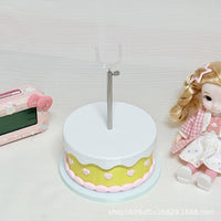 3D Printed Doll Display Stand with Cream Cake Base and Heart Design for 1/8 to 1/12 Scale Dolls