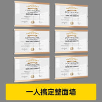 No-Drill Wall-Mounted A4 Certificate Frame for Awards, Licenses, and Diplomas