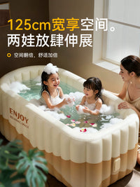 Inflatable Folding Bathtub for Adults and Children, Portable Full Body Soaking Tub, Thickened Home Spa Bath Barrel