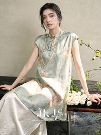 New Chinese Style Qipao Dress with Xiangyunsha Craftsmanship for Spring/Summer 2026