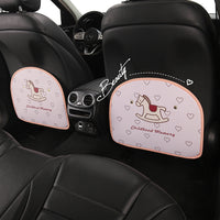 Car Backseat Organizer Kick Mat with Cute Pony Design for Kids