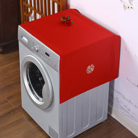 Washing Machine Dust Cover with Embroidered Double Happiness for Chinese Wedding Decor