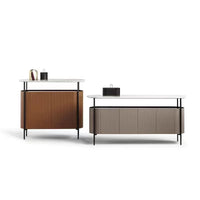 Italian Minimalist Mobile Bar Cart with Wheels, Tempered Glass Side Table, Small Wine Cabinet