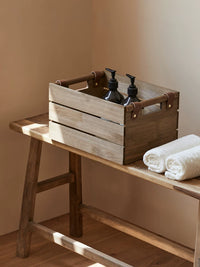 Vintage Solid Wood Storage Basket for Kitchen and Home Organization