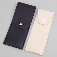 Portable PU Leather Makeup Brush Holder with Snap Closure for Travel