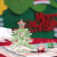 Handmade Glass Christmas Tree Figurine for Desktop & Aquarium Decor