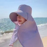 Women's Summer UV Protection Sun Hat with Neck Flap and Wide Brim for Outdoor Cycling