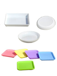 Plastic Plant Pot Saucer for Succulents and Green Plants, Square/Round, Multi-color, Various Sizes