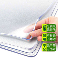 Soft PVC Clear Table Protector Mat - Waterproof, Oil-Proof, Heat-Resistant Dining Table Cover
