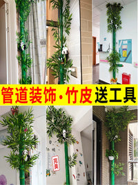 Artificial Bamboo & Birch Vine Pipe Cover Decoration for Indoor/Outdoor Use