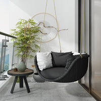 Outdoor Leisure Swing Basket Chair Indoor Balcony Woven Rattan Seat Patio Rattan Chair Single Nordic Rocking Chair