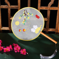 DIY Hand Embroidery Fan Kit for Beginners - Ancient Style Silk Ribbon Suzhou Embroidery