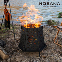 NOBANA Portable Outdoor Fire Pit Hexagonal Wood Burning Stove for Camping Patio BBQ