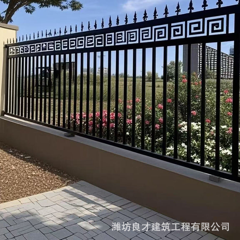 Wrought Iron Garden Fence Outdoor Security Barrier Metal Wall Guard Railing