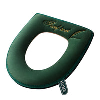 Nordic Style Embroidered Toilet Seat Cover with Handle and Zipper