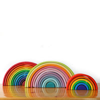 Large German Rainbow Stacking Blocks 12-Color Arch Building Toy