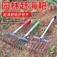 Seashell Clam Rake with Iron Handle for Beachcombing and Farming