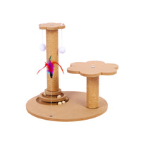 Sisal Cat Scratching Post Tower with Teaser Toy for Indoor Cats