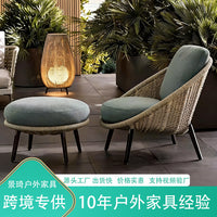 Outdoor Rattan Sofa Set for Patio Garden, Weatherproof Wicker Furniture for Balcony Villa Living Room