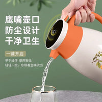 Large Capacity Vacuum Insulated Thermos with Temperature Display and Glass Liner for Home Use