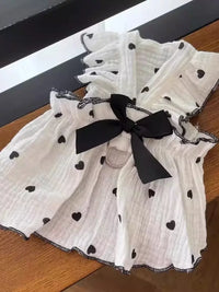 Pet Dog Summer Thin Princess Dress with Traction D-Ring for Small Dogs