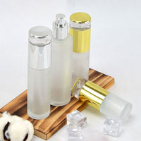Frosted Glass Lotion Pump Bottles for Travel, Cosmetic Essence and Serum Dispenser