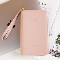 Travel Document Organizer with Zipper, Passport Holder, Ticket and Card Wallet with SIM Card Slot
