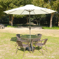 Outdoor Patio Dining Set with Umbrella, Waterproof Garden Table and Chairs for Cafe Balcony