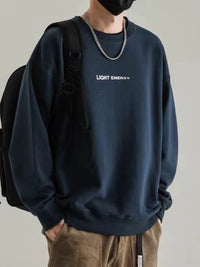 Men's Vintage Crew Neck Sweatshirt Loose Casual Long Sleeve Top
