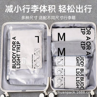 Hand-Roll Vacuum Compression Bags for Travel Clothes Storage, No Pump Needed, Space-Saving