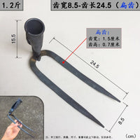 Forged Two-Pronged Hand Rake for Gardening and Soil Cultivation
