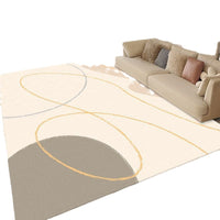 Modern Wabi-Sabi Style Large Area Rug for Living Room Bedroom, Non-Slip, Sound-Dampening, Easy-Care Crystal Velvet Carpet