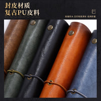 A6 Refillable Faux Leather Notebook with Buckle Closure, Vintage Style Journal for Students and Business