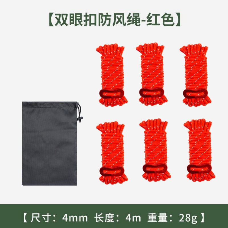 4mm Thick Reflective Guy Ropes for Outdoor Canopy and Tent - 6-Pack with Storage Bag