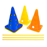 Soccer Training Equipment Set with Marker Cones, Poles, and Obstacles - Durable Plastic for Pet Training