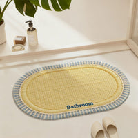 Diatomaceous Earth Absorbent Non-Slip Bathroom Mat with Linen Feel, Quick Dry Floor Mat for Home