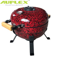 AUPLEX 12-Inch Mini Ceramic Kamado Grill Portable Outdoor BBQ Backpack Stove
