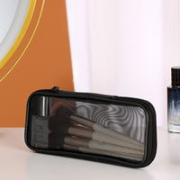 Black Mesh Travel Makeup Brush Bag Portable Eyeliner Eyebrow Pen Holder Eyeshadow Powder Brush Organizer