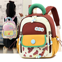 Kids' Portable Dopamine Color-Block Mini Backpack for Preschool & Outdoor Activities