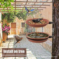 Creative Hanging Bird Feeder and Bath Set for Outdoor Patio Decor