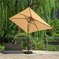 Rectangular Outdoor Patio Umbrella Sunshade with Crank Lift, UV Protection, Water-Resistant