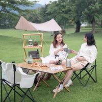 Portable Adjustable Backrest Camping Chair and Folding Table Set for Outdoor BBQ Fishing