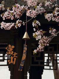 Mount Fuji Brass Wind Chime Japanese Style Hammered Copper Bell for Meditation and Decor