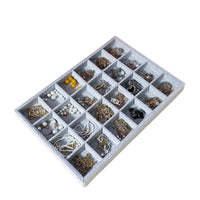 Velvet Jewelry Display Tray for Rings, Necklaces, Earrings - Ice Flower Pattern