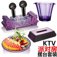 Acrylic Fruit Plate, Ashtray, Ice Bucket, and Microphone Stand for KTV Bar Party Room Decor