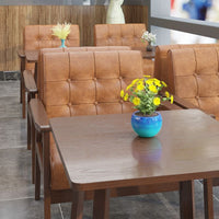 Solid Wood Cafe Dining Table and Chair Set with Sofa Seating